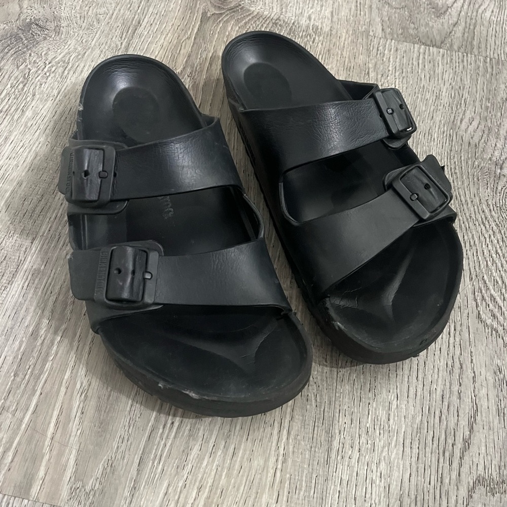 Birkenstock Black Double Buckle Slides